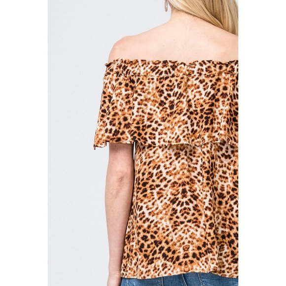 Entro Leopard Print Off The Shoulder Top - Picture 6 of 6